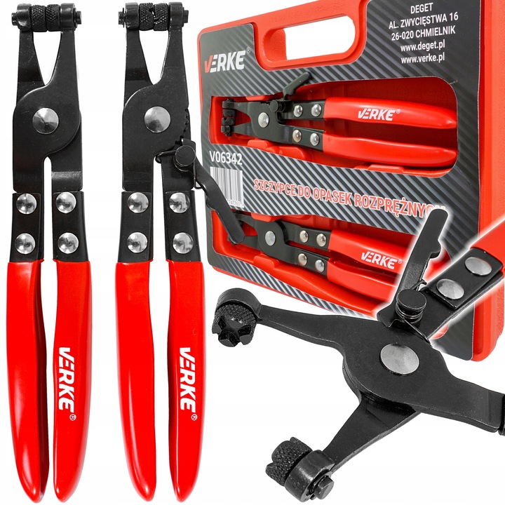 SZCZYPCE DO OPASEK ZACISKOWYCH ROZPRĘŻNYCH PROSTE ZESTAW SZCZYPIEC 2