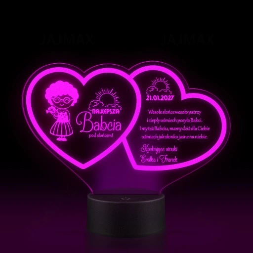 Prezent Dzień Babci i Dziadka Statuetka lampka LED