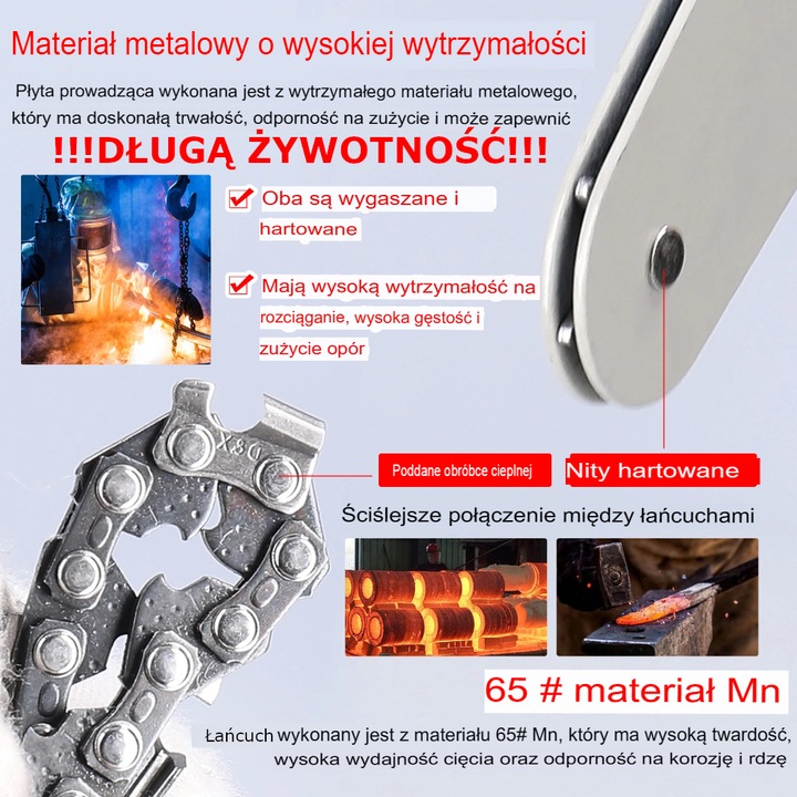 PIŁA ŁAŃCUCHOWA AKUMULATOROWA PILARKA 6" 2x AKUMULATOR 21V + WALIZKA