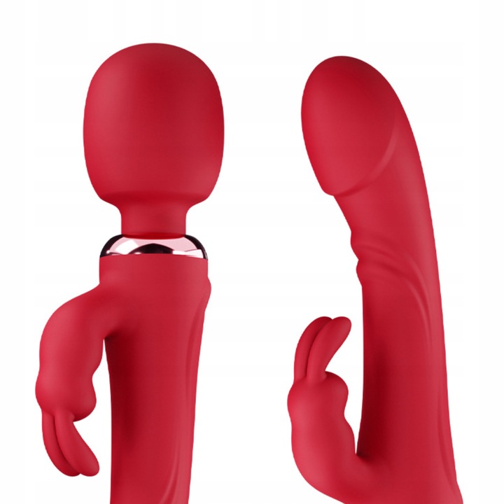 WIBRATOR KRÓLICZEK 3W1 PUNKTU G DAMSKI DWA SILNIKI MASAŻER DWUSTRONNY