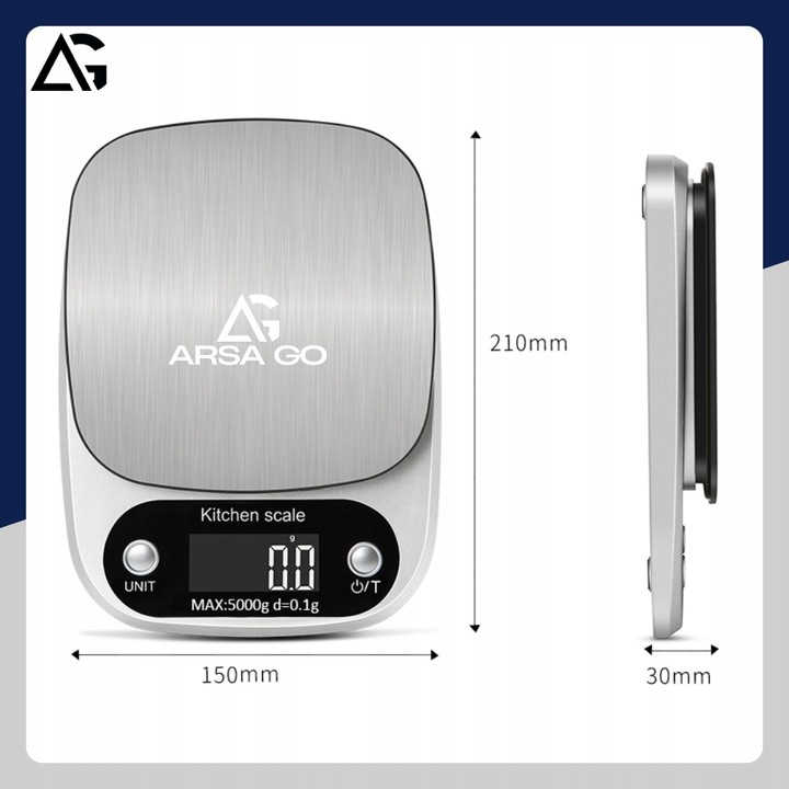 PRECYZYJNA WAGA KUCHENNA 5000g I 0,1g WYŚWIETLACZ LCD JUBILERSKA
