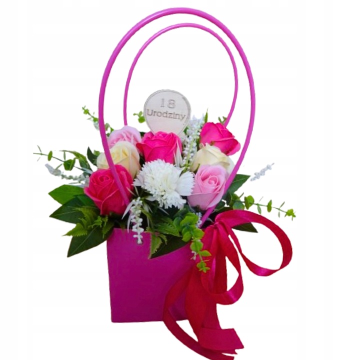 Flowerbox na Dzień Mamy Kwiaty Mydlane prezent urodziny rocznica ślub