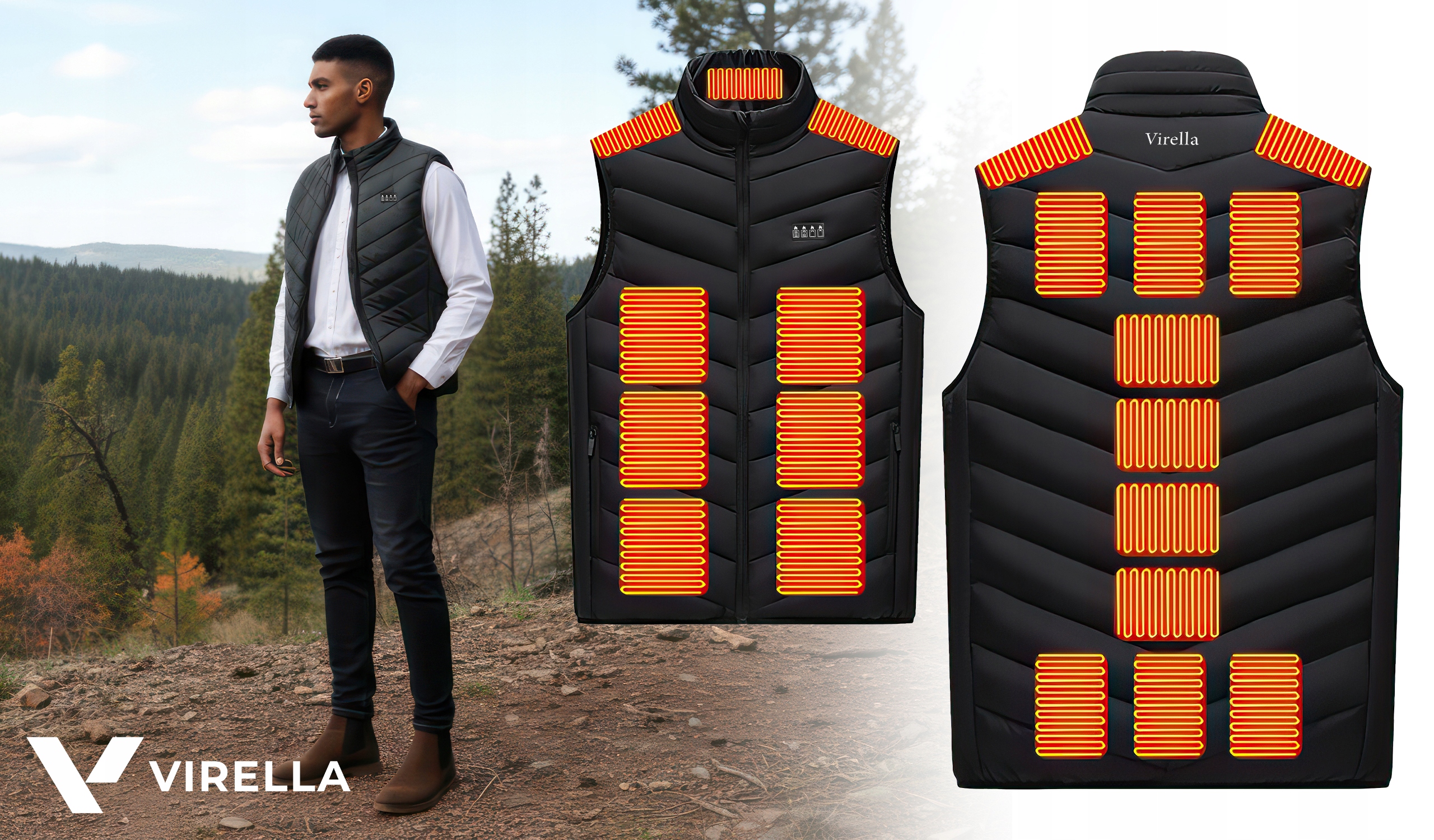 KAMIZELKA PODGRZEWANA OGRZEWANA 21 STREF USB XL MĘSKA BEZRĘKAWNIK POWERBANK