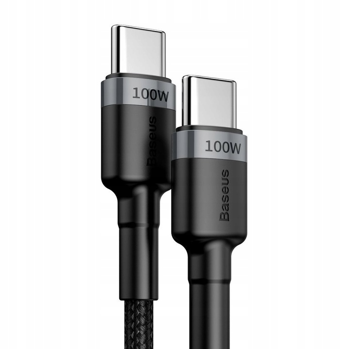 BASEUS KABEL USB-C TYP C 100W 5A PD QC SZYBKI MOCNY PRZEWÓD W OPLOCIE 2M