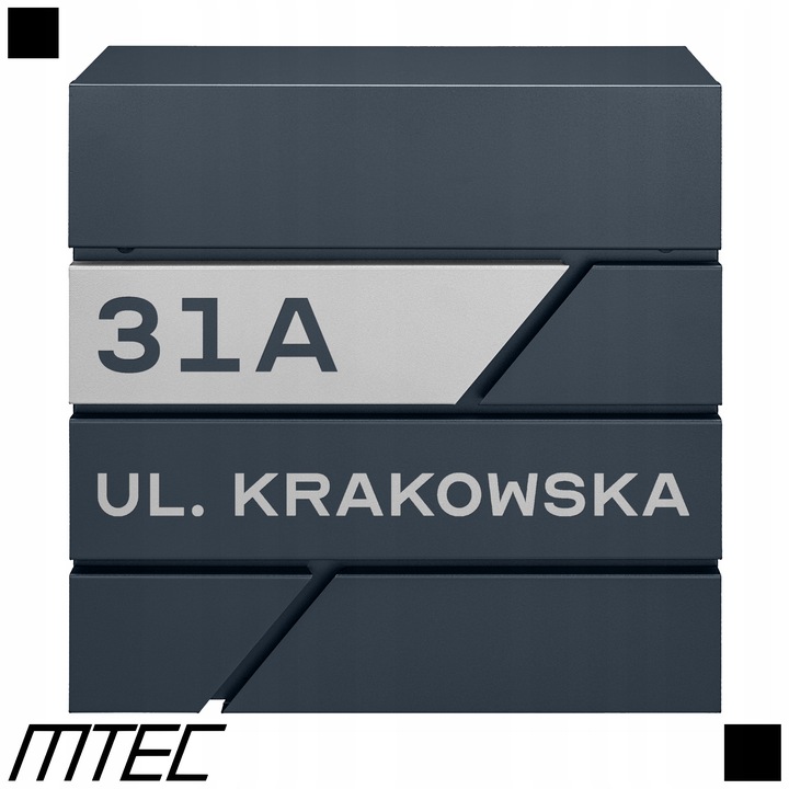 SKRZYNKA POCZTOWA NA LISTY POCZTĘ ANTRACYT + NAPIS Z ADRESEM ULICA NUMER