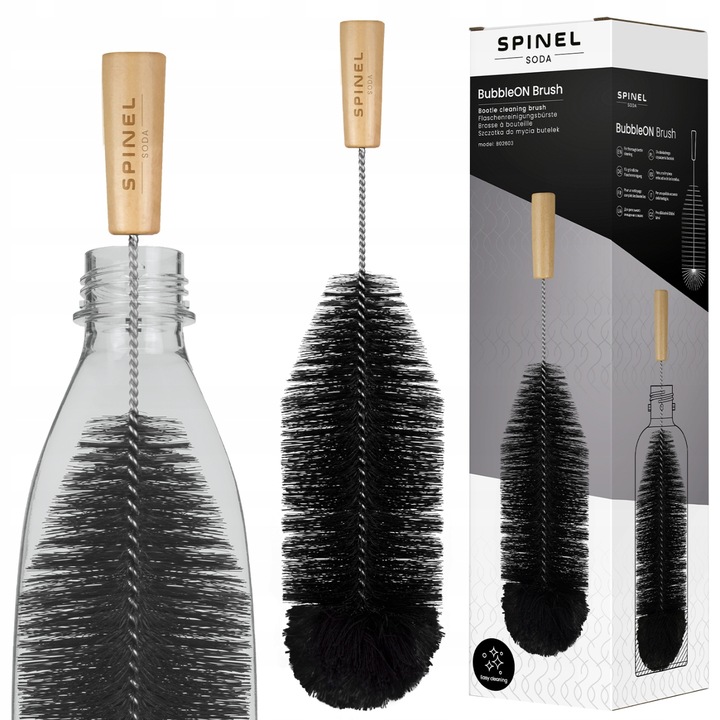 SZCZOTKA SPINEL SODA DO MYCIA CZYSZCZENIA BUTELEK DO SATURATORA CZARNA