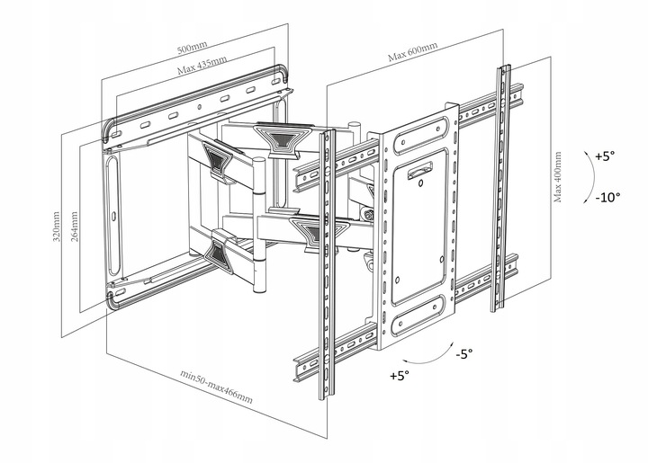 EXTRA MOCNY UCHWYT do TELEWIZORA WIESZAK TV 32-100 cale TEST 80 kg