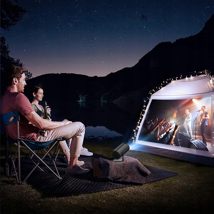 PROJEKTOR RZUTNIK ANDROID TV WIFI MINI 4K PRZENOŚNY SMART CZARNY