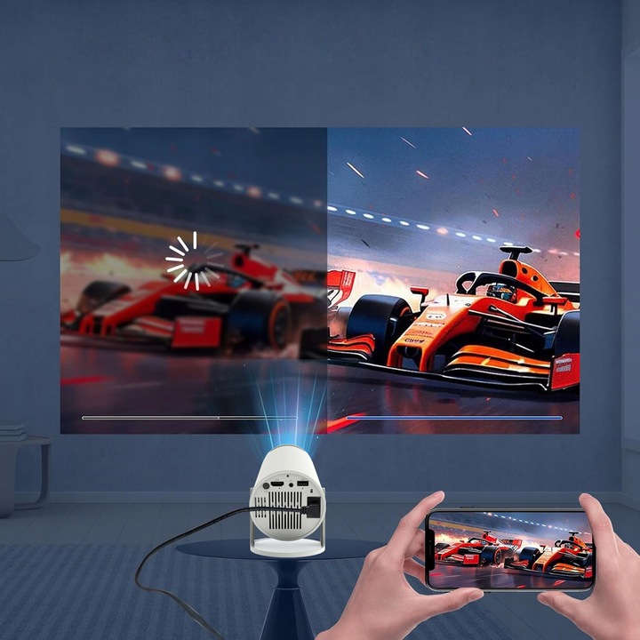 PRZENOŚNY MINI PROJEKTOR ANDROID WiFi RZUTNIK 360 FULL HD 4K Bluetooth