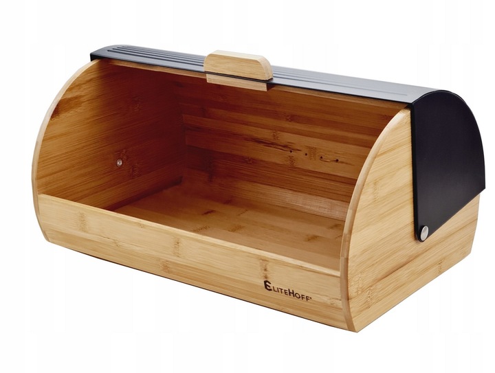 CHLEBAK POJEMNIK NA CHLEB PIECZYWO CZARNY DUŻY BAMBUSOWY