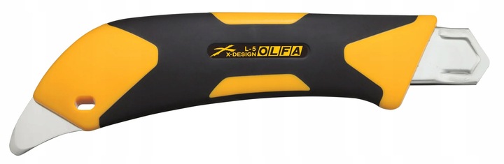 Nożyk 18mm żółty z suwakiem i płetwą - OLFA L5-AL