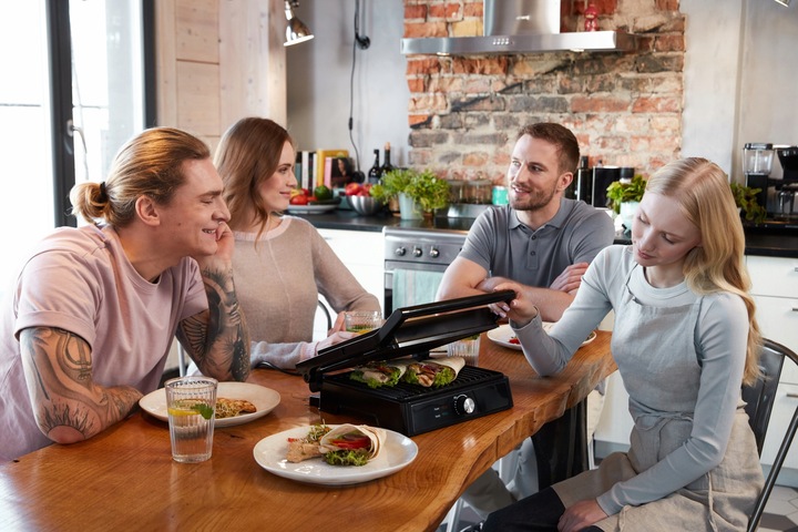 GRILL ELEKTRYCZNY OPIEKACZ TOSTER DO KANAPEK PANINI ROZKŁADANY DUŻY