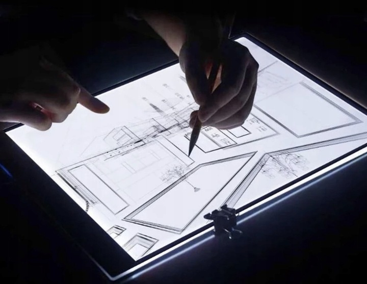 Deska Kreślarska Tablet Graficzny LED Tablica do Rysowania Podświetlana A4