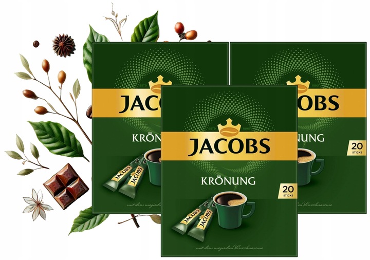 Jacobs Kronung kawa w saszetkach rozpuszczalna 3x20 saszetek 36g z Niemiec
