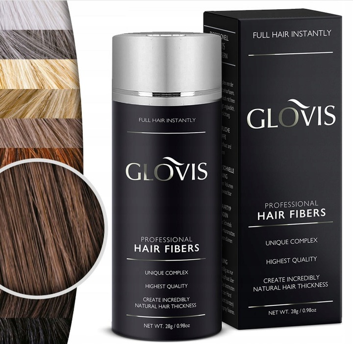 Włókna GLOVIS 28g Średni Brąz Med Brown Mikrowłókna do Włosów