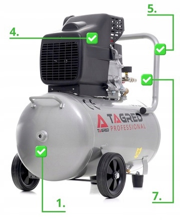 KOMPRESOR OLEJOWY SPRĘŻARKA 50L GRATIS ZESTAW 6w1