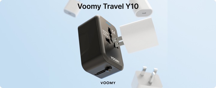 Przejsciowka adapter wtyczka angielska VOOMY, 1x USB-C & 1x USB-A,
