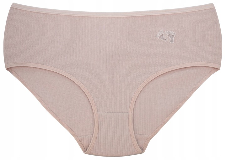 Majtki Bawełniane Damskie Z Wysokim Stanem Figi Prążkowane Wielopak 3XL