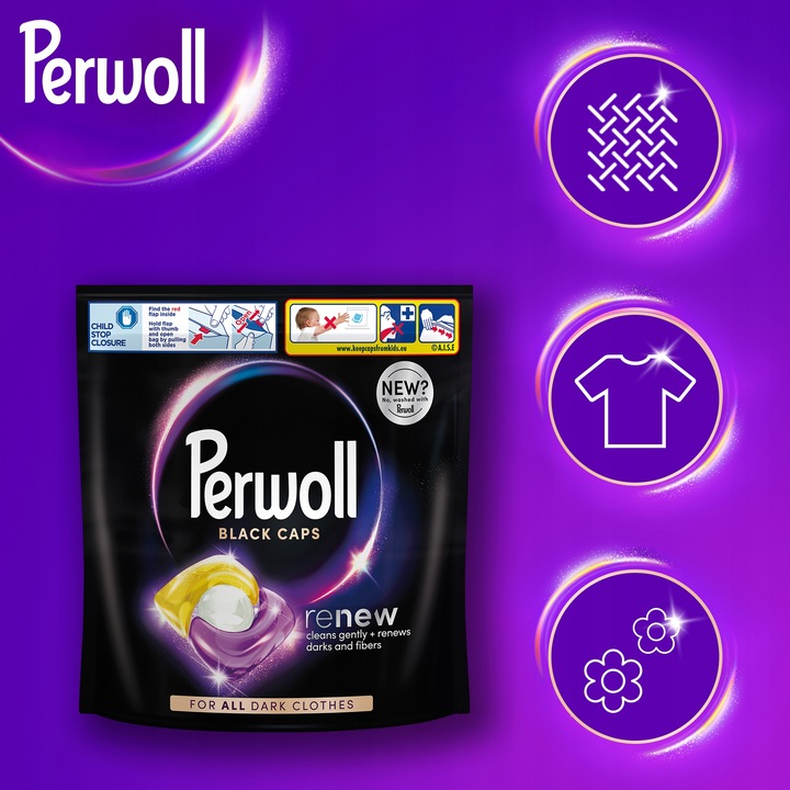 Perwoll Renew Black Caps Kapsułki do prania czarnego 35szt.