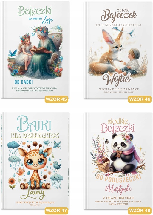 BAJKI dla dzieci Prezent na Dzień Dziecka Roczek Pamiątka Chrztu Z IMIENIEM