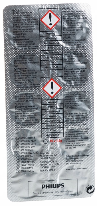 TABLETKI do czyszczenia ekspresów Saeco 10 tabl.