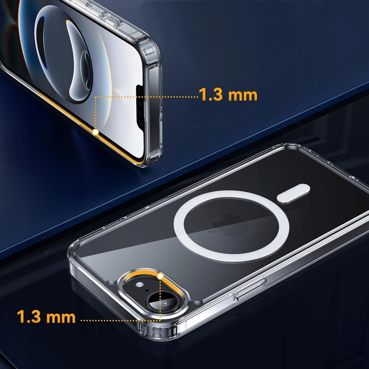 Etui do MagSafe WZMACNIANE 360° CLEAR CASE + 2x SZKŁO do IPHONE 16e