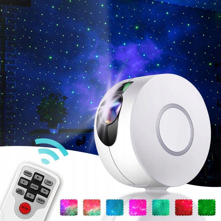 PROJEKTOR GWIAZD Lampka Nocna Rzutnik Dla Dzieci Led Laserowy AURORA