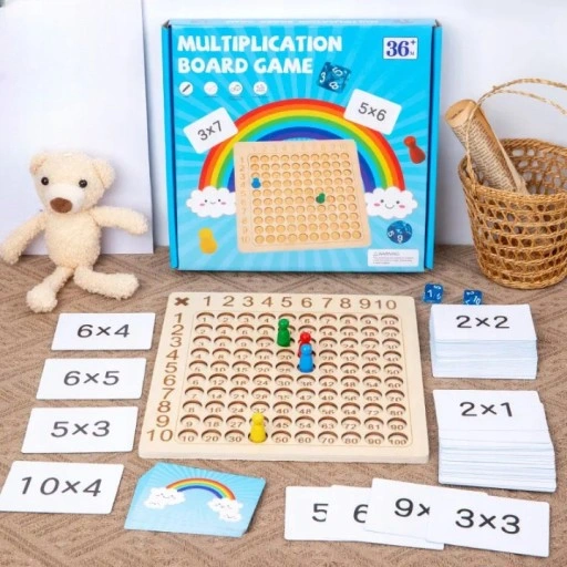 TABLICZKA MNOŻENIA GRA DREWNIANA MONTESSORI DZIECI GRA EDUKACYJNA LOGICZNA