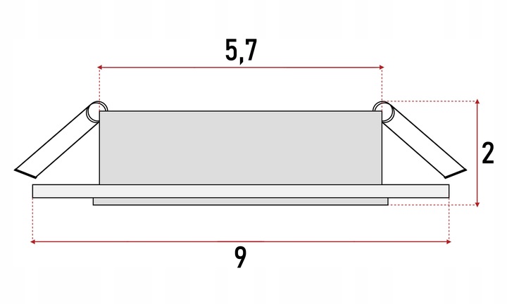 6x oprawa halogenowa SZKLANA kwadrat + LED GU10 5W