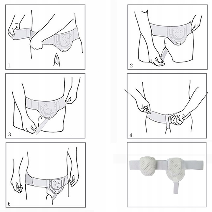MEDYCZNY PAS PRZEPUKLINOWY PACHWINOWY DO LEWA I PRAWA STRONY 75-92 cm BIAŁY