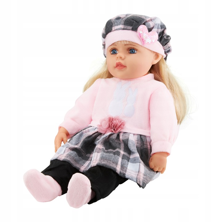 Lalka bobas jak żywa duża 56cm miękka interaktywna mówi śpiewa 2języki uczy