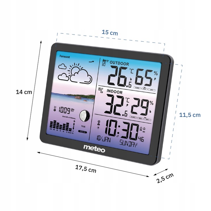 STACJA POGODOWA Z DCF METEO SP107C POGODYNKA
