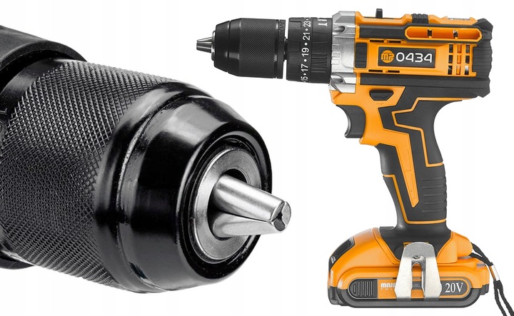 UDAROWA WIERTARKO WKRĘTARKA AKUMULATOROWA 2xAKU 20V BITY NASADKI
