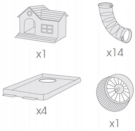 DUŻA KLATKA dla Chomika Gryzonia Myszki CH2+ tunel