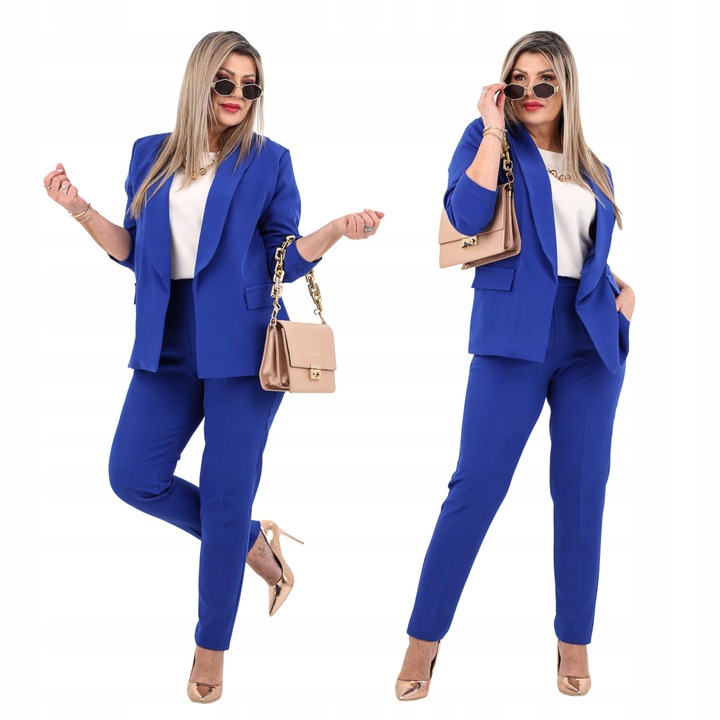 Komplet damski garnitur marynarka i spodnie POLSKI PRODUCENT duże rozmiary