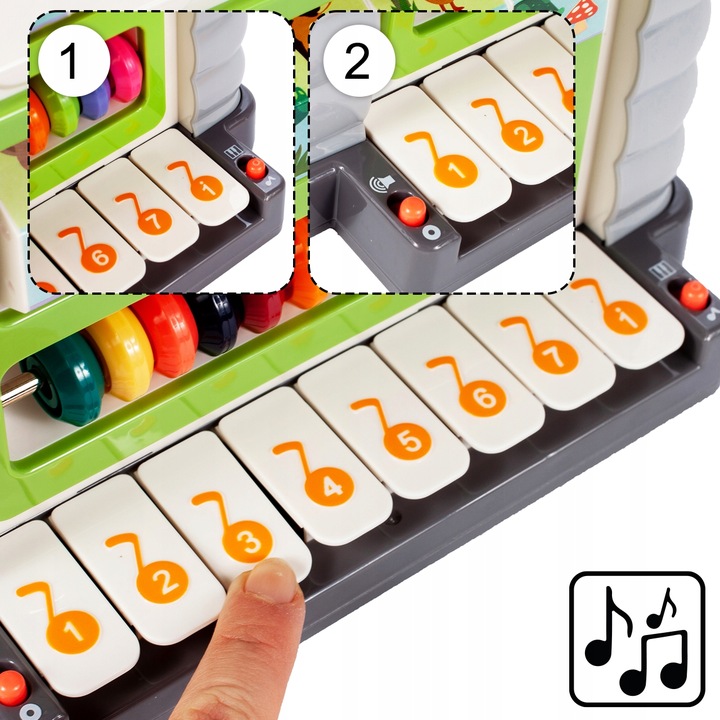 MULTIDOMEK DOMEK INTERAKTYWNY SORTER KLOCKI PIANINKO ZWIERZĄTKA DLA DZIECI