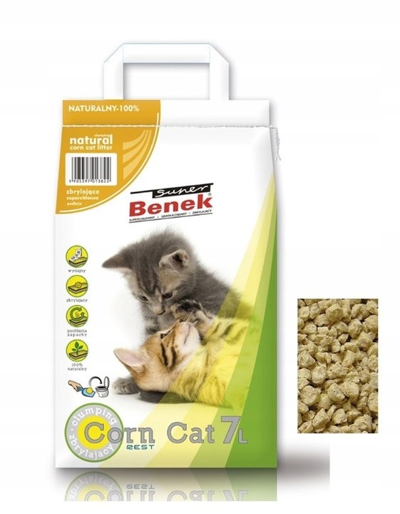 Super Benek CORN CAT Żwirek kukurydziany naturalny 14L