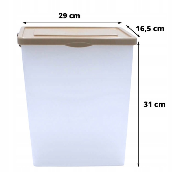 PLASTIKOWY POJEMNIK NA PROSZEK DO PRANIA NA KARMĘ Z POKRYWKĄ WIADERKO 10L