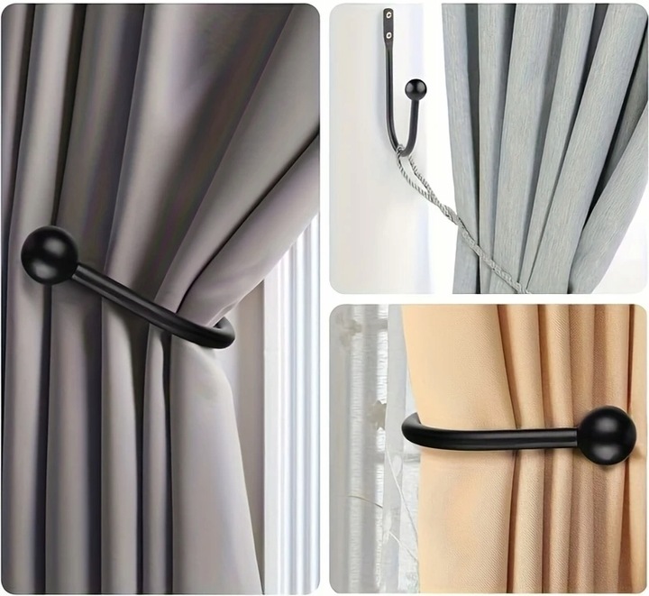 UPIĘCIE do ZASŁON Lova Nest FIRAN HAK HACZYK PRZYKRĘCANY CZARNY v2 2szt
