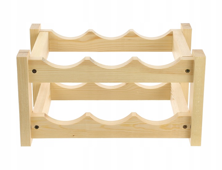Stojak na 6 butelek wina, 34 x 24 x 17,5 cm drewno z elementami