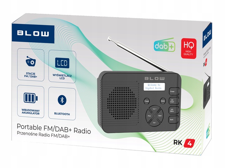 RADIO CYFROWE KUCHENNE BUDOWLANE PRZENOŚNE LCD BLUETOOTH DAB+ FM AUX