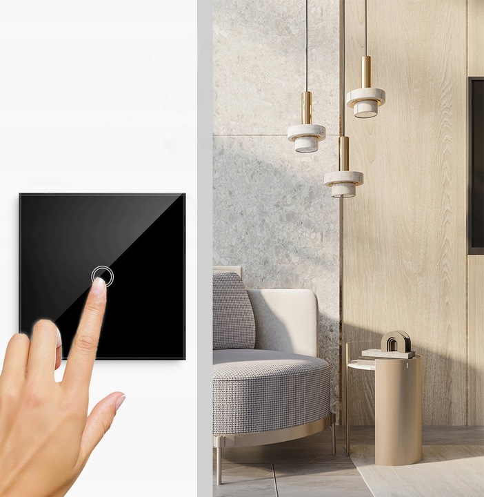 DOTYKOWY WŁĄCZNIK WYŁĄCZNIK ŚWIATŁA SZKLANY POJEDYNCZY LED WiFi Tuya