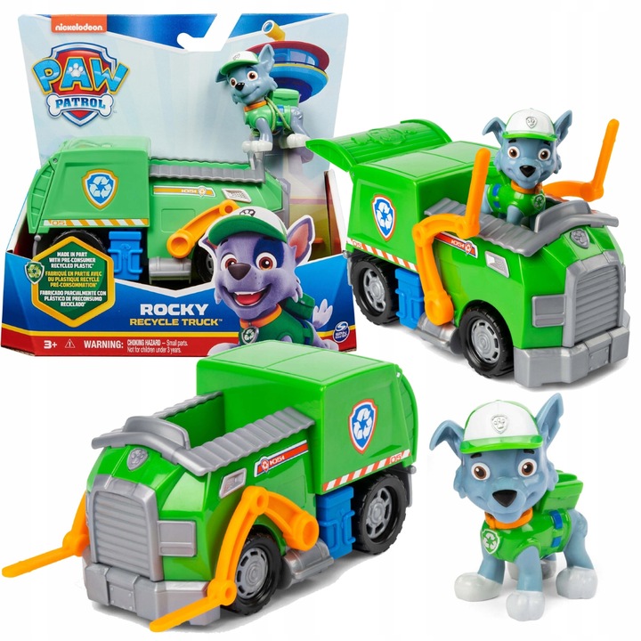 PSI PATROL 2W1 ŚMIECIARKA ROCKY FIGURKA POJAZD TRANSFORMUJĄCY ECO