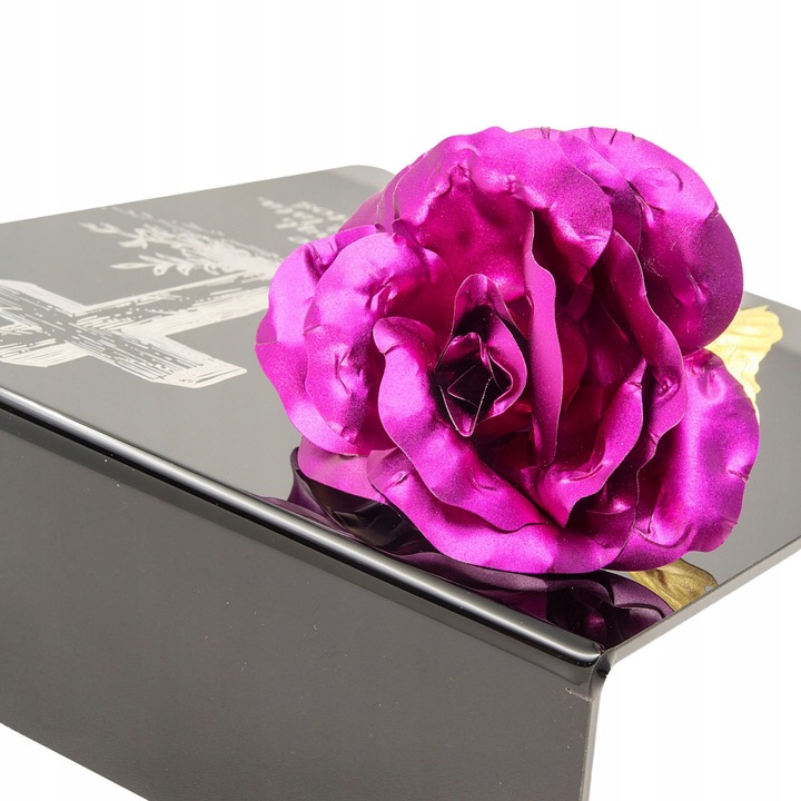 ZNICZ na cmentarz RÓŻA Ozdoba DEKORACJA na grób GRAWEROWANY podstawka