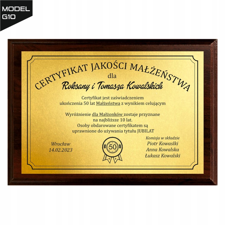 Magiczny Spersonalizowany Upominek Prezent Gift na Rocznicę Ślubu 1-50 lat