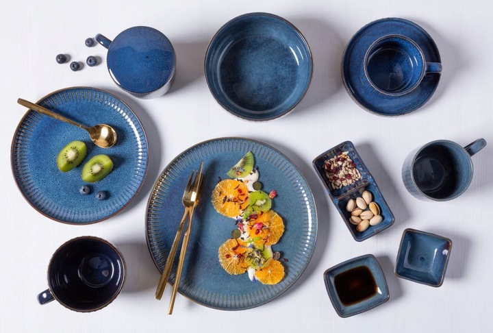 Filiżanki komplet 6 filiżanek do kawy Altom Design Reactive Stripes 450 ml