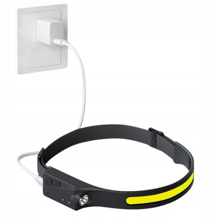 LATARKA CZOŁOWA CZOŁÓWKA LED NA GŁOWĘ LAMPKA AKUMULATOROWA COB CZUJNIK RUCH