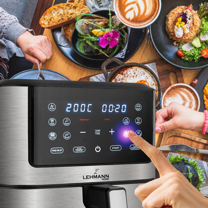 FRYTKOWNICA BEZTŁUSZCZOWA AIRFRYER 8L NIEPRZYWIERAJĄCA 12 PROGRAMÓW