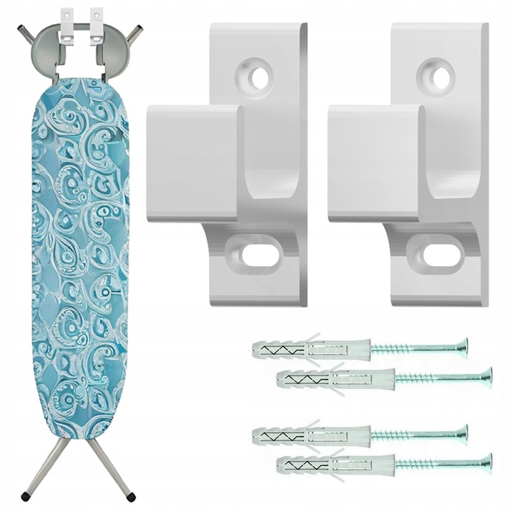 Wieszak na deskę do prasowania, uchwyt na deskę BIAŁY