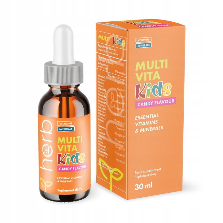 HERB MULTI VITA FOR KIDS 30ml WITAMINY I MINERAŁY DLA DZIECI W KROPLACH